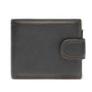 Men's Leather Flap Wallet - Black