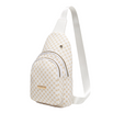 Multi Zipper Pattern Sling Bag - White