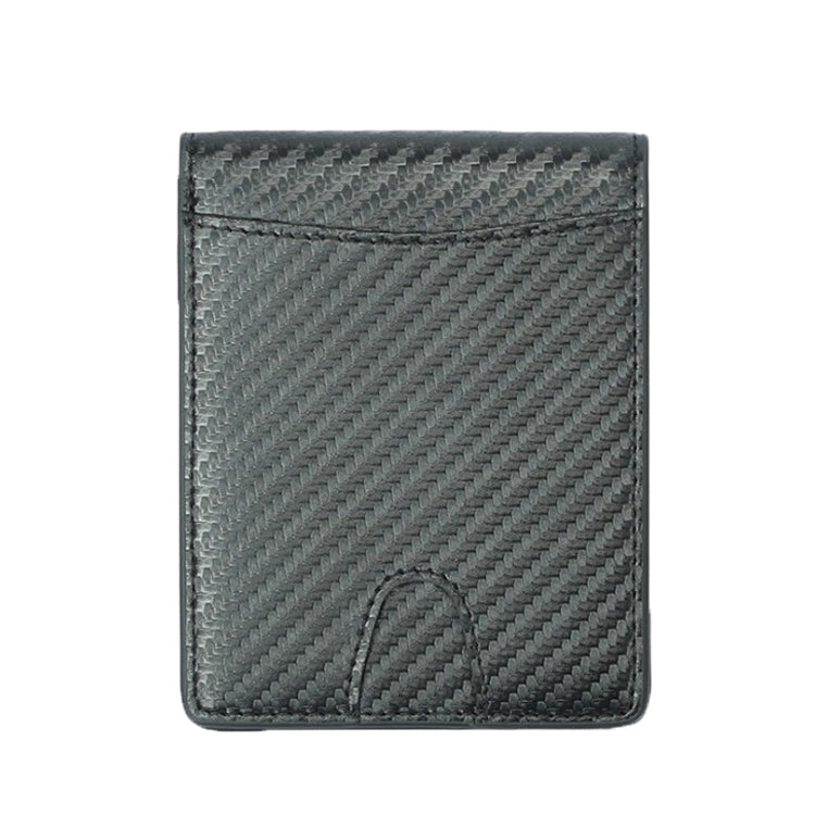 Men's Leather Fiber Pattern Wallet - Black