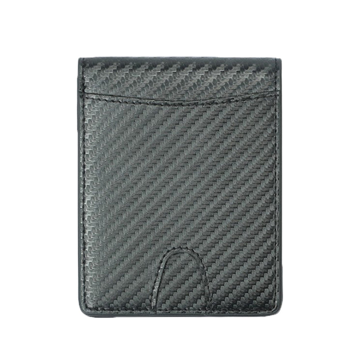 Men's Leather Fiber Pattern Wallet - Black